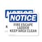 Signmission Fire Escape Ladder Keep Area Clear OSHA Notice Sign, Vinyl Decal, 10in W x 7in L, 2PK OS-2PACK-NS-D-710-L-12580 - alternate 1